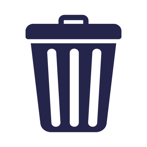 blue trash can icon