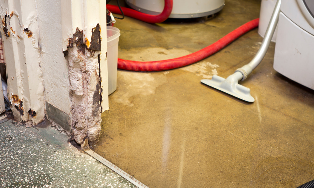 basement water seepage damaging foundation